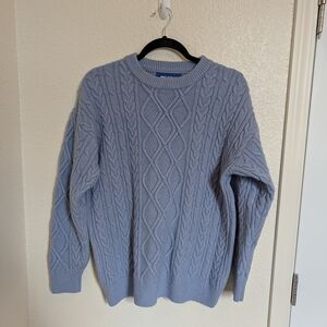 Aelfric Eden Blue Cable Knit Sweater – Crewneck Pullover, Size XS